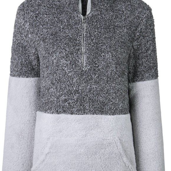 DONATED!! Grey & White half zip pullover cozy - Picture 3 of 6